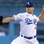 
              Los Angeles Dodgers starting pitcher Tyler Anderson throws to a Miami Marlins batter during the first inning of a baseball game in Los Angeles, Friday, Aug. 19, 2022. (AP Photo/Alex Gallardo)
            