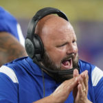 
              New York Giants head coach Brian Daboll calls to his players during the first half of a preseason NFL football game against the Cincinnati Bengals, Sunday, Aug. 21, 2022, in East Rutherford, N.J. (AP Photo/John Minchillo)
            