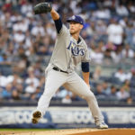 
              Tampa Bay Rays' Jeffrey Springs pitches during the first inning of the team's baseball game against the New York Yankees on Tuesday, Aug. 16, 2022, in New York. (AP Photo/Frank Franklin II)
            