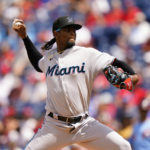 
              Miami Marlins' Edward Cabrera pitches during the second inning of a baseball game against the Philadelphia Phillies, Thursday, Aug. 11, 2022, in Philadelphia. (AP Photo/Matt Slocum)
            