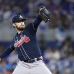 
              Atlanta Braves' Ian Anderson delivers a pitch during the first inning of the second game of a baseball doubleheader against the Miami Marlins, Saturday, Aug. 13, 2022, in Miami. (AP Photo/Wilfredo Lee)
            