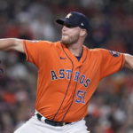 
              Houston Astros relief pitcher Will Smith delivers during the seventh inning of a baseball game against the Oakland Athletics, Friday, Aug. 12, 2022, in Houston. (AP Photo/Kevin M. Cox)
            