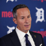 
              Detroit Tigers owner Chris Ilitch addresses the media on the firing of team general manager Al Avila, Wednesday, Aug. 10, 2022, in Detroit. Assistant general manager Sam Menzin takes over the day-to-day leadership role. (AP Photo/Carlos Osorio)
            