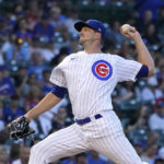 
              Chicago Cubs starting pitcher Drew Smyly delivers during the first inning of a baseball game against the St. Louis Cardinals Monday, Aug. 22, 2022, in Chicago. (AP Photo/Charles Rex Arbogast)
            
