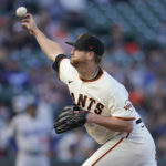 
              San Francisco Giants' Alex Cobb pitches against the Los Angeles Dodgers during the first inning of a baseball game in San Francisco, Wednesday, Aug. 3, 2022. (AP Photo/Jeff Chiu)
            
