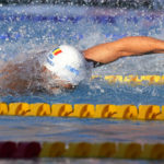 
              RESENDING TO PROVIDE AN ALTERNATIVE CROP OF AJM190 - Romania's David Popovici competes during the men's 100m freestyle final at the European swimming championships, in Rome, Saturday, Aug. 13, 2022. (AP Photo/Andrew Medichini)
            
