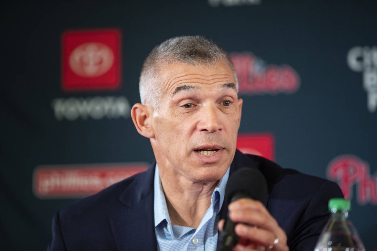Philadelphia Phillies manager Joe Girardi speaks at an introductory press conference for new Philli...