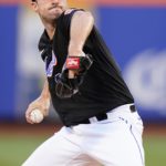 
              New York Mets' Max Scherzer pitches during the first inning of a baseball game against the Philadelphia Phillies, Friday, Aug. 12, 2022, in New York. (AP Photo/Frank Franklin II)
            