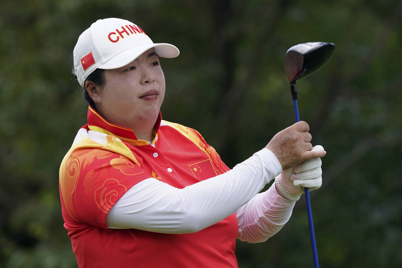 FILE - Shanshan Feng, of China, competes during the final round of the women's golf event at the 20...