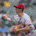 
              Los Angeles Angels relief pitcher Jimmy Herget throws against the Detroit Tigers in the fifth inning of a baseball game in Detroit, Sunday, Aug. 21, 2022. (AP Photo/Paul Sancya)
            