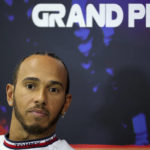 
              Mercedes driver Lewis Hamilton of Britain listens to questions during a media conference ahead of the Formula One Grand Prix at the Spa-Francorchamps racetrack in Spa, Belgium, Thursday, Aug. 25, 2022. The Belgian Formula One Grand Prix will take place on Sunday. (AP Photo/Olivier Matthys)
            