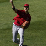 
              Los Angeles Angels' Shohei Ohtani warms up before a baseball game against the Oakland Athletics in Oakland, Calif., Monday, Aug. 8, 2022. (AP Photo/Jeff Chiu)
            