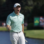 
              Rory McIlroy reacts after making a birdie putt on the fifteenth green during the final round of the Tour Championship golf tournament at East Lake Golf Club Sunday, Aug. 28, 2022, in Atlanta. (Jason Getz/Atlanta Journal-Constitution via AP)
            