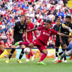 
              Liverpool's Roberto Firmino, centre, scores their side's seventh goal of the game during the English Premier League match between Liverpool and Bournemouth at Anfield stadium in Liverpool, England, Saturday Aug. 27, 2022. (Peter Byrne/PA via AP)
            