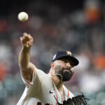 
              Houston Astros starting pitcher Jose Urquidy throws against the Baltimore Orioles during the first inning of a baseball game Saturday, Aug. 27, 2022, in Houston. (AP Photo/David J. Phillip)
            
