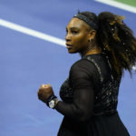 
              Serena Williams, of the United States, reacts after beating Anett Kontaveit, of Estonia, in the second round of the U.S. Open tennis championships, Wednesday, Aug. 31, 2022, in New York. (AP Photo/Frank Franklin II)
            