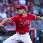 
              Los Angeles Angels starting pitcher Reid Detmers throws to a Minnesota Twins batter during the first inning of a baseball game in Anaheim, Calif., Saturday, Aug. 13, 2022. (AP Photo/Alex Gallardo)
            