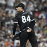 
              Chicago White Sox starter Dylan Cease waits to pitch during the second inning of the team's baseball game against the Houston Astros on Tuesday, Aug. 16, 2022, in Chicago. (AP Photo/Charles Rex Arbogast)
            