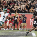 
              Houston wide receiver Nathaniel Dell (1) beats Tulane defensive back Lance Robinson (7) for a 1-yard touchdown reception during the second quarter of an NCAA college football game Friday, Sept. 30, 2022, in Houston. (Brett Coomer/Houston Chronicle via AP)
            