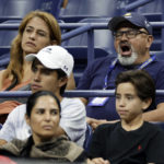 
              A fan yawns as he watches a match between Marin Cilic, of Croatia, and Carlos Alcaraz, of Spain, during the fourth round of the U.S. Open tennis championships, early Tuesday, Sept. 6, 2022, in New York. (AP Photo/Adam Hunger)
            