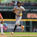 
              Pittsburgh Pirates' Oneil Cruz runs the bases after hitting a two-run home run during the eighth inning of a baseball game against the Cincinnati Reds in Cincinnati, Wednesday, Sept. 14, 2022. The Pirates won 10-4. (AP Photo/Aaron Doster)
            