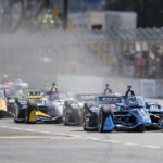 
              Scott McLaughlin, front right, competes at the Grand Prix of Portland IndyCar auto race at the Portland International Raceway in Portland, Ore., on Sunday, Sept. 4, 2022. (Naji Saker/The Oregonian via AP)
            