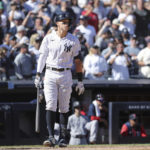 
              New York Yankees' Aaron Judge gets set to bat against the Boston Red Sox during the fifth inning of a baseball game Saturday, Sept. 24, 2022, in New York. (AP Photo/Jessie Alcheh)
            