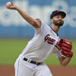 
              Cleveland Guardians starting pitcher Cody Morris delivers during the first inning of the team's baseball game against the Seattle Mariners, Friday, Sept. 2, 2022, in Cleveland. (AP Photo/David Dermer)
            