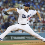 
              Los Angeles Dodgers starting pitcher Clayton Kershaw throws to the plate during the second inning of a baseball game against the St. Louis Cardinals, Saturday, Sept. 24, 2022, in Los Angeles. (AP Photo/Raul Romero Jr.)
            