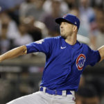 
              Chicago Cubs pitcher Drew Smyly throws during the first inning of the team's baseball game against the New York Mets on Wednesday, Sept. 14, 2022, in New York. (AP Photo/Adam Hunger)
            