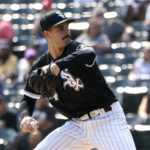 
              Chicago White Sox starting pitcher Dylan Cease winds up during the first inning of a baseball game against the Colorado Rockies Wednesday, Sept. 14, 2022, in Chicago. (AP Photo/Charles Rex Arbogast)
            