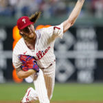 
              Philadelphia Phillies' Bailey Falter pitches during the second inning of a baseball game against the Miami Marlins, Wednesday, Sept. 7, 2022, in Philadelphia. (AP Photo/Matt Slocum)
            