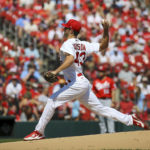 
              St. Louis Cardinals starting pitcher Dakota Hudson delivers during the first inning in the first baseball game of a doubleheader against the Cincinnati Reds Saturday, Sept. 17, 2022, in St. Louis. (AP Photo/Scott Kane)
            