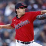 
              Cleveland Guardians starting pitcher Cal Quantrill delivers against the Tampa Bay Rays during the first inning of a baseball game Thursday, Sept. 29, 2022, in Cleveland. (AP Photo/Ron Schwane)
            