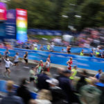 
              Athletes run at the start of the Berlin Marathon in Berlin, Germany, Sunday, Sept. 25, 2022. (AP Photo/Christoph Soeder)
            