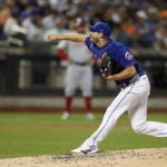 
              New York Mets starting pitcher Max Scherzer throws against the Washington Nationals during the fifth inning of a baseball game Saturday, Sept. 3, 2022, in New York. (AP Photo/Noah K. Murray)
            