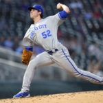 
              Kansas City Royals starting pitcher Daniel Lynch delivers during the second inning of the team's baseball game against the Minnesota Twins, Thursday, Sept. 15, 2022, in Minneapolis. (AP Photo/Abbie Parr)
            