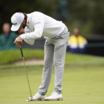 
              Max Homa reacts after missing a birdie putt on the sixth green of the Silverado Resort North Course during the final round of the Fortinet Championship PGA golf tournament in Napa, Calif., Sunday, Sept. 18, 2022. (AP Photo/Eric Risberg)
            