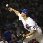 
              Chicago Cubs relief pitcher Hayden Wesneski delivers in his Major League debut during the fifth inning of a baseball game against the Cincinnati Reds Tuesday, Sept. 6, 2022, in Chicago. (AP Photo/Charles Rex Arbogast)
            