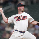 
              Minnesota Twins starting pitcher Dylan Bundy delivers against the Cleveland Guardians during the second inning of a baseball game Friday, Sept. 9, 2022, in Minneapolis. (AP Photo/Abbie Parr)
            