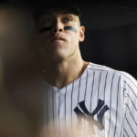 
              New York Yankees' Aaron Judge looks out before a baseball game against the Boston Red Sox Sunday, Sept. 25, 2022, in New York. (AP Photo/Jessie Alcheh)
            
