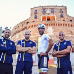 
              In this undated photo made available by Athletica Vaticana on Thursday, Sept. 22, 2022, Dutch-born cyclist Rien Schuurhuis, center, poses with his team in front of St. Angelo Castel in Rome. Schuurhuis will race for the Vatican in the Sunday, Sept. 25, 2022 road race at the cycling world championships in Wollongong, Australia. It's the first time that the Vatican has entered a team for the event. Chiara Porro, Schuurhuis' wife, is Australia's ambassador to the Holy See. (Ivan Sommonte/Athletica Vaticana)
            