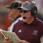 
              FILE - Missouri State head coach Bobby Petrino is shown in the first half of an NCAA college football game against Oklahoma State on Sept. 4, 2021, in Stillwater, Okla. Petrino will return to Fayetteville on Saturday, Sept. 17, 2022, when he will lead Missouri State against his former program in a much-anticipated game for an FCS program that he's quickly turned into a juggernaut. (AP Photo/Sue Ogrocki, File)
            