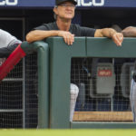 
              Miami Marlins manager Don Mattingly watches from the dugout in the first inning of a baseball against the Atlanta Braves, Sunday, Sept. 4, 2022, in Atlanta. (AP Photo/Hakim Wright Sr.)
            
