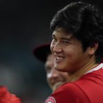 
              Los Angeles Angels designated hitter Shohei Ohtani (17) stands in the dugout during the tenth inning of a baseball game against the Detroit Tigers in Anaheim, Calif., Tuesday, Sept. 6, 2022. (AP Photo/Ashley Landis)
            