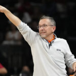 
              Connecticut Sun head coach Curt Miller motions during the second half in Game 2 of a WNBA basketball final playoff series against the Las Vegas Aces, Tuesday, Sept. 13, 2022, in Las Vegas. (AP Photo/John Locher)
            