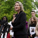 
              FILE - Elizabeth Whelan, sister of U.S. Marine Corps veteran and Russian prisoner Paul Whelan, speaks at a news conference alongside families of Americans currently being held hostage or wrongfully detained overseas in Lafayette Park near the White House, May 4, 2022, in Washington. President Joe Biden plans to meet at the White House on Friday, Sept. 16, with family members of WNBA star Brittney Griner and Michigan corporate security executive Paul Whelan, both of whom remain jailed in Russia, senior administration officials told The Associated Press. (AP Photo/Patrick Semansky, File)
            
