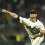 
              San Francisco Giants' Alex Cobb pitches against the Atlanta Braves during the fifth inning of a baseball game in San Francisco, Monday, Sept. 12, 2022. (AP Photo/Godofredo A. Vásquez)
            