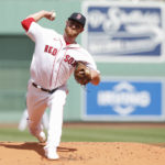 
              Boston Red Sox pitcher Josh Winckowski delivers against Texas Rangers batter Jonah Heim during the first inning of a baseball game at Fenway Park, Sunday, Sept. 4, 2022, in Boston.(AP Photo/Paul Connors)
            