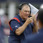 
              New England Patriots head coach Bill Belichick reacts on the sidelines in the first half of an NFL football game against the Baltimore Ravens, Sunday, Sept. 25, 2022, in Foxborough, Mass. (AP Photo/Michael Dwyer)
            